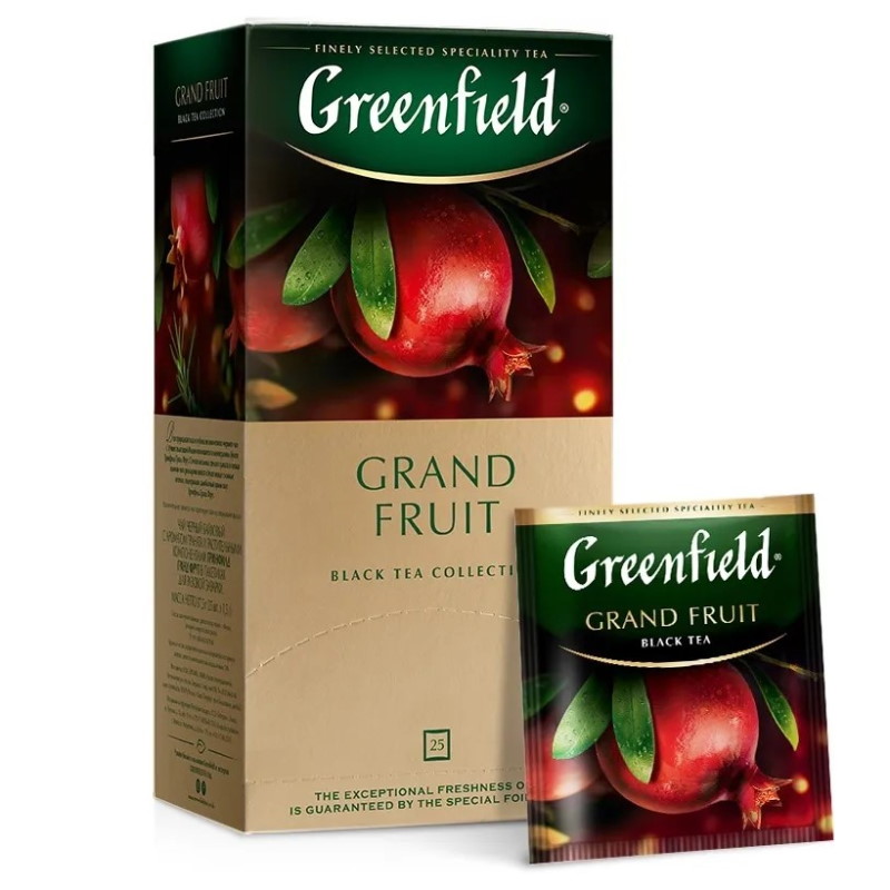 Чай Greenfield "Grand Fruit" 25 пакетиков, черный+гранат — Абсолют