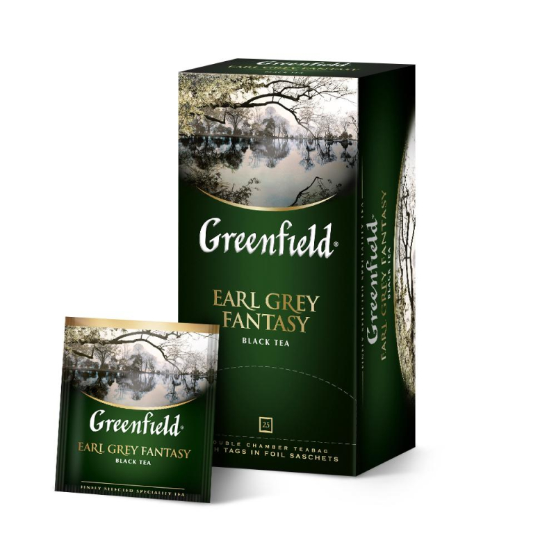 Чай Greenfield "Earlgrey Fantasy",  25 пакетиков, черный + бергамот — Абсолют