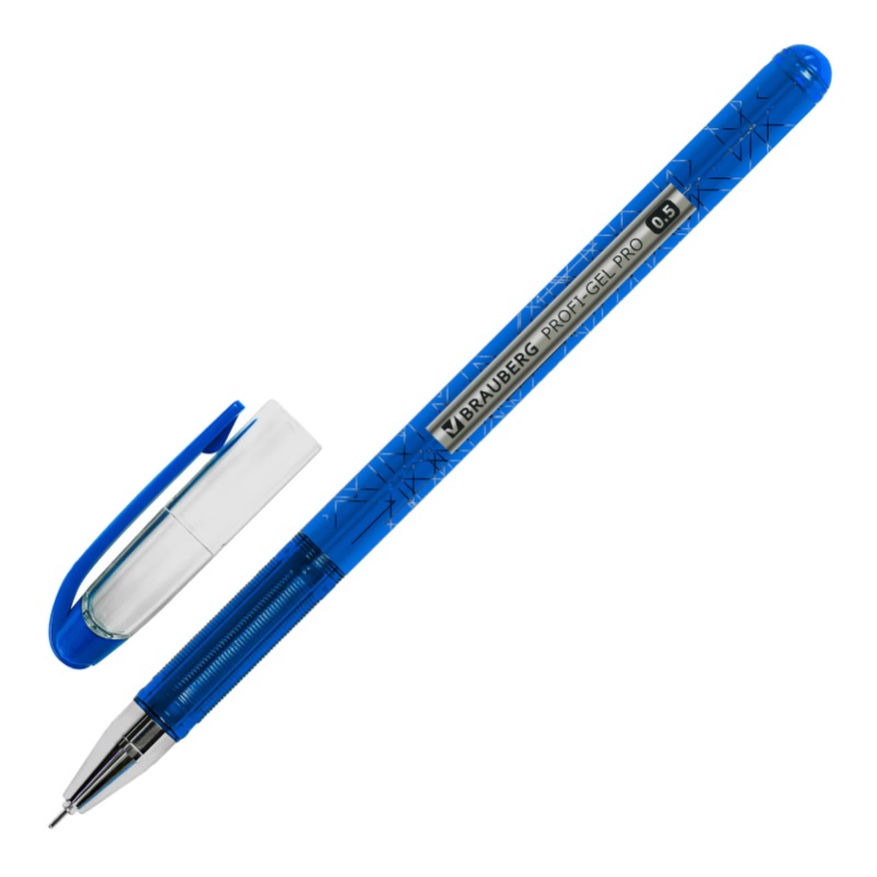 Ручка гел. син. 0,5мм  BRAUBERG Profi-Gel Pro, линия 0,4мм