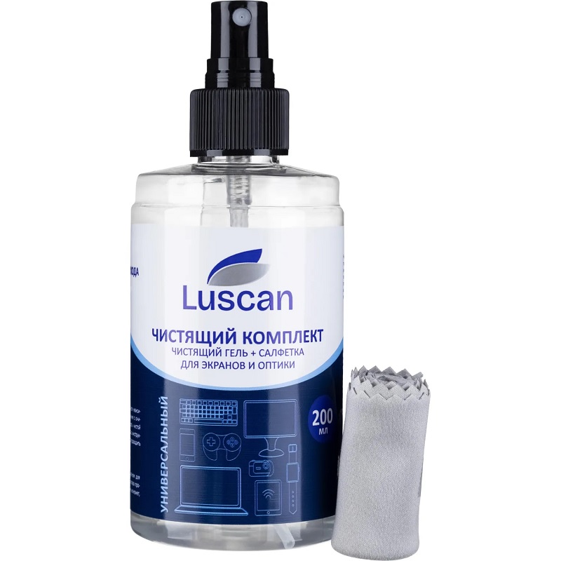 Набор чистящий Luscan LCD/TFT и оптики гель 200мл+салф микрофибр. 