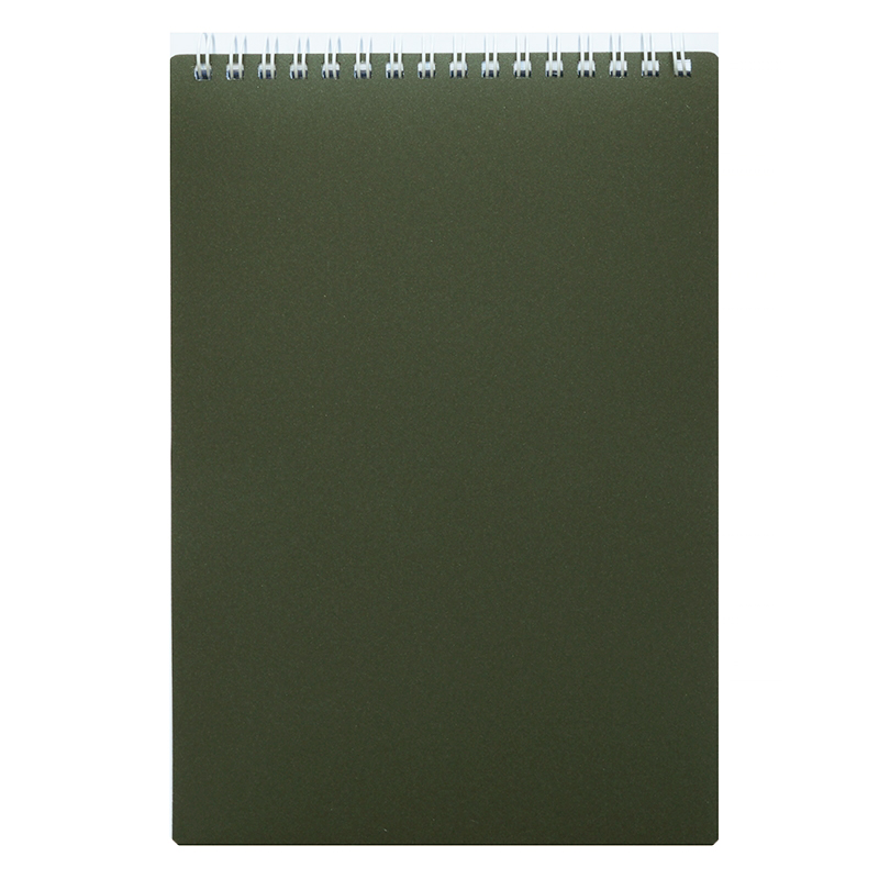 Блокнот  А6 080 л. , спираль, пластик, тем.зеленый, metallic — Абсолют