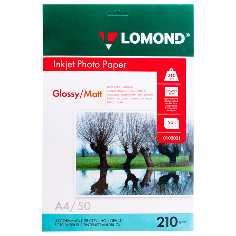 Бумага Lomond А4 1стор. глянц.210г. (50л.) Бумага Lomond А4 1стор. глянц.210г. (50л.)