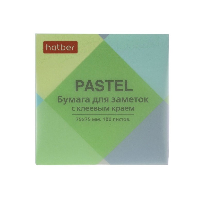 Блок с кл.сл. 75х75  Hatber 100л., паст. зеленый