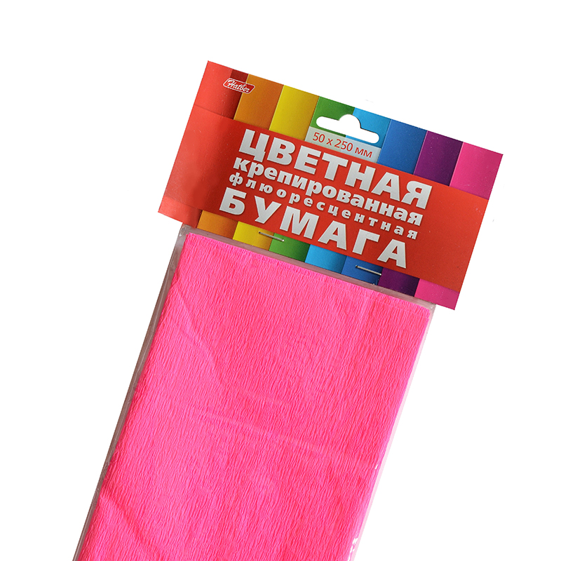 Бумага крепированная "Hatber", 50*250см, 1рул., розов.неон Бумага крепированная "Hatber", 50*250см, 1рул., розов.неон
