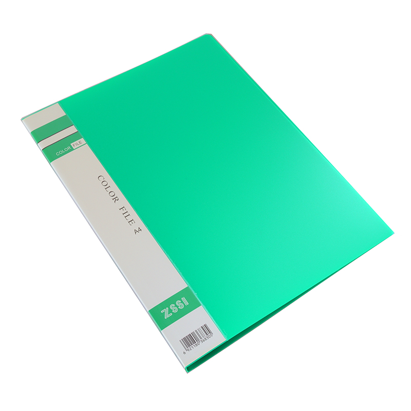 Папка с боковым удлиненным зажимом "6201", с карманом, зеленая — Абсолют