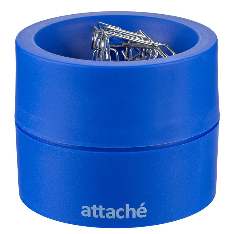 Диспенсер для скрепок "Attache", магнитный, синий — Абсолют