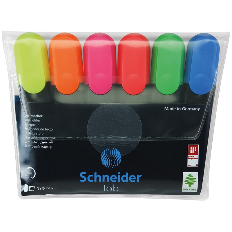 НАБОР 6цв. Текст.-маркер "Schneider"Job" 1-5мм/ НАБОР 6цв. Текст.-маркер "Schneider"Job" 1-5мм/