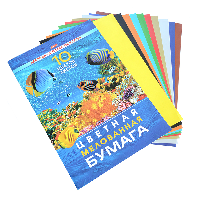 Бумага цветная "Hatber" Подводный мир (10 листов, 10 цветов) — Абсолют