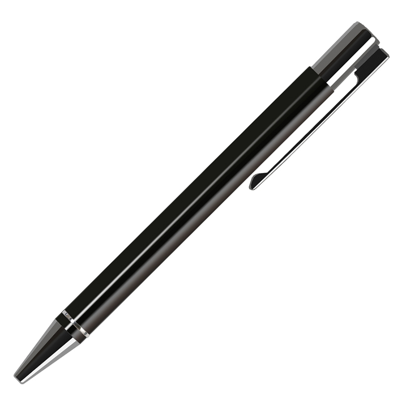 Ручка шариковая "Regatta",алюминий, черн.мат. отделка, хром, синяя — Абсолют