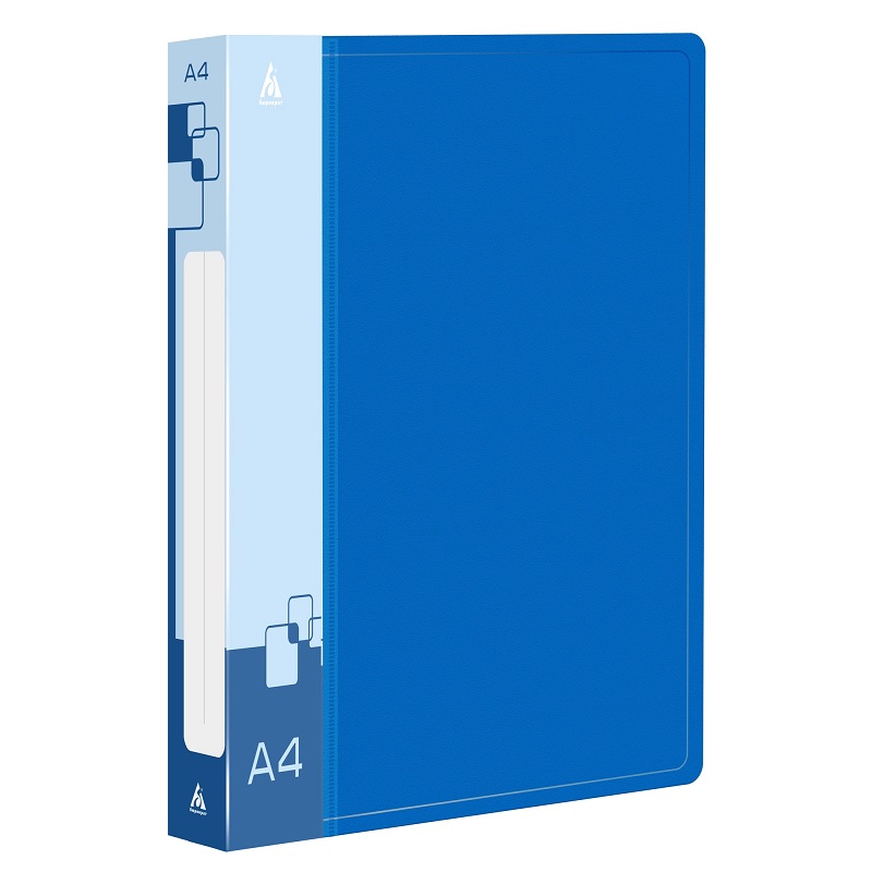 Папка 4D кольца 40мм. Бюрократ (0,80мм.), син.