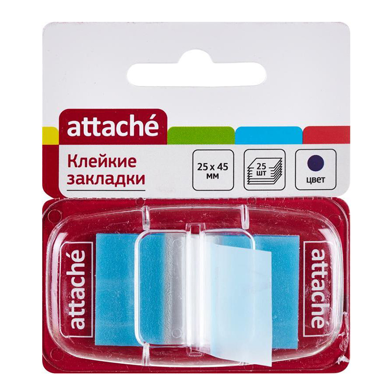 Закладки клейкие пластиковые "Attache Selection", синие — Абсолют