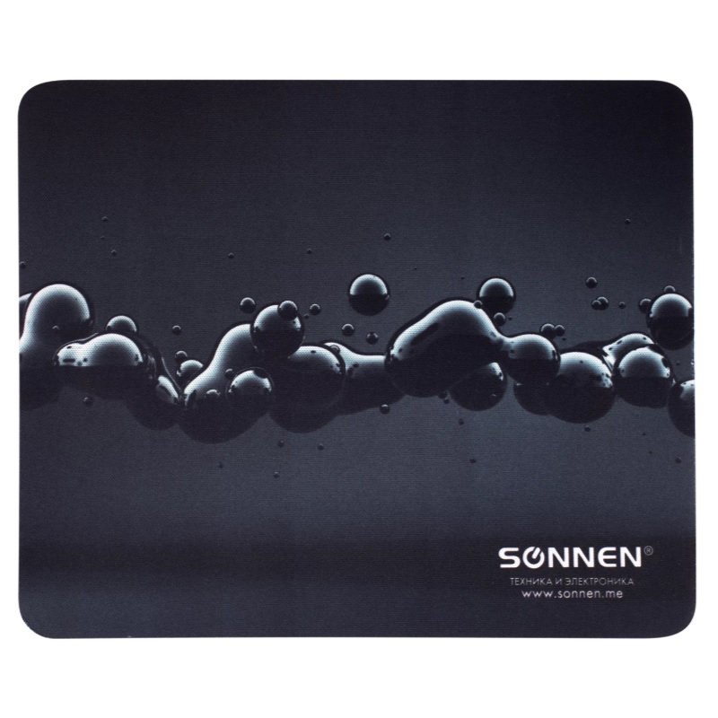 Коврик д/мышки Sonnen Drops 220x180x3мм, черный