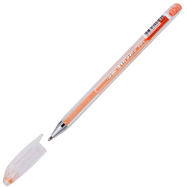 Ручка гелевая Crown HJR-500P, 0.8мм., оранжевая, пастель — Абсолют