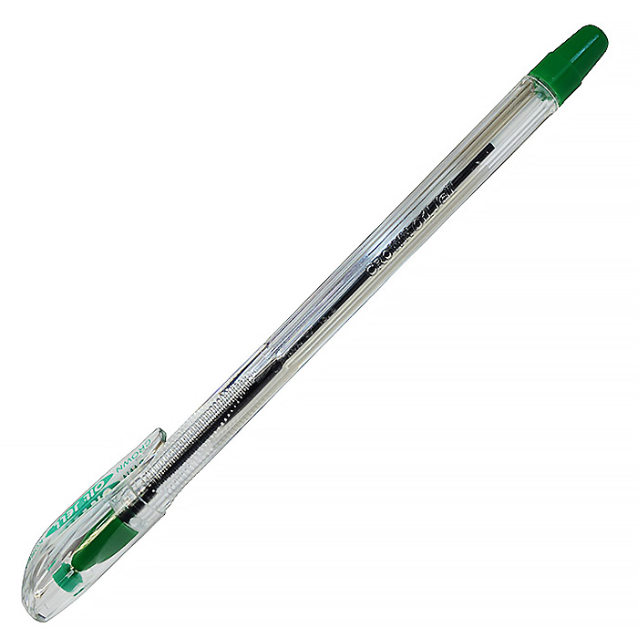 Ручка шариковая "CROWN OJ-500",  0,7 мм, зеленая — Абсолют