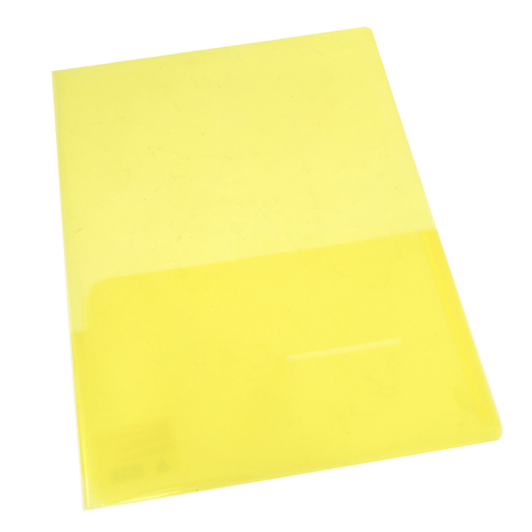 Папка-уголок "Бюрократ", A4, 2 отделения, 0,18 мм, желтая, прозрачная — Абсолют