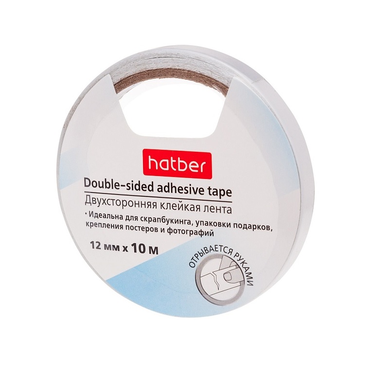 Скотч двусторонний 12 мм.*10 м прозр. Berlingo/Hatber