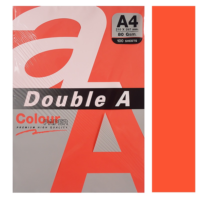 Бумага "Double A" 80 г.А4, 100л., красный (RED) — Абсолют