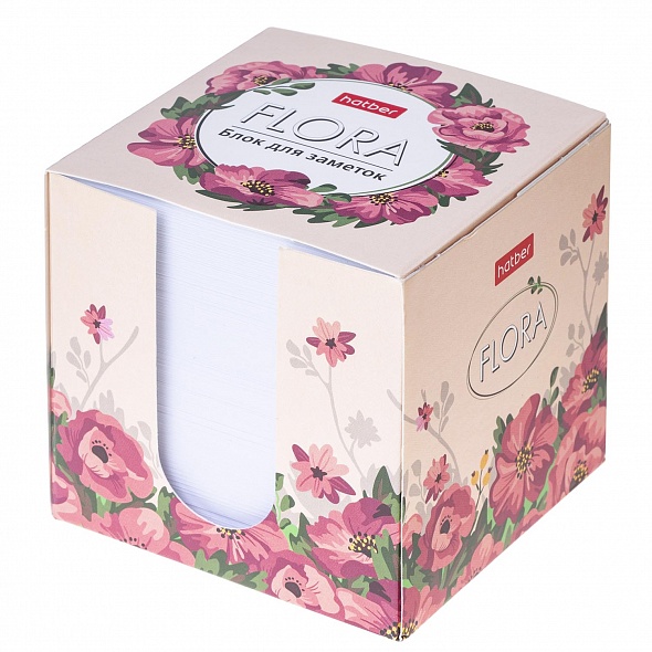 Блок д/з запас. бел. 90*90*90 карт.подст. 900л. офсет "Hatber-Flora"/ Блок д/з запас. бел. 90*90*90 карт.подст. 900л. офсет "Hatber-Flora"/